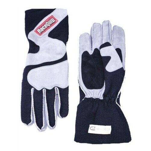 Racequip 356603 Gloves; 356 Series; Sfi 3.3/5; Nomex; Black / Gray; Medium New