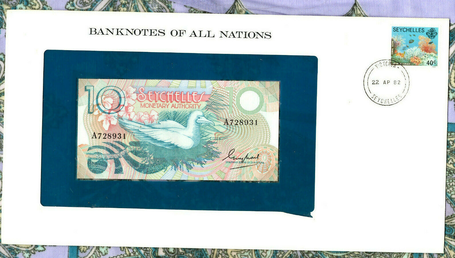 *banknotes Of All Nations Seychelles 1979 10 Rupees P-23a Unc Prefix A*