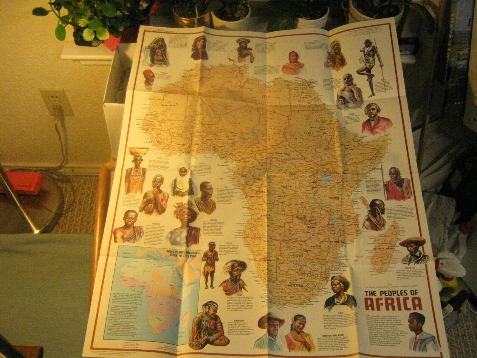 Vintage The Heritage + Peoples Of Africa Map National Geographic December 1971