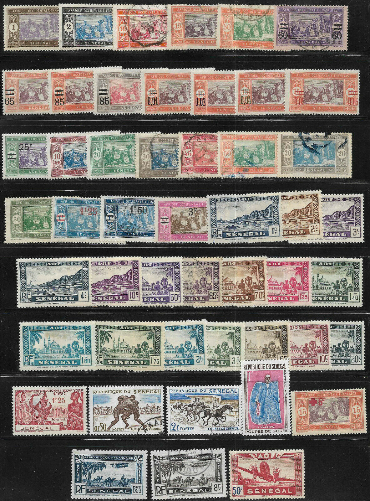 Senegal, 49 Diff, Between #79 & #c17, Issued 1914-1966, Cv = $27.80