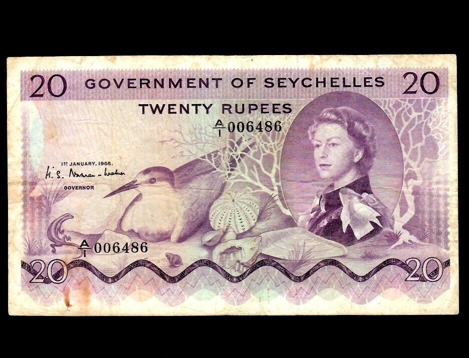 Seychelles 20 Rupees 1968 * Queen Elizabeth * P-16a