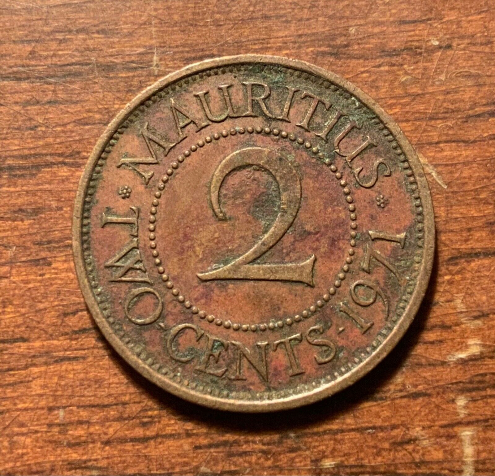 1971 Mauritius 2 Cents - High Grade