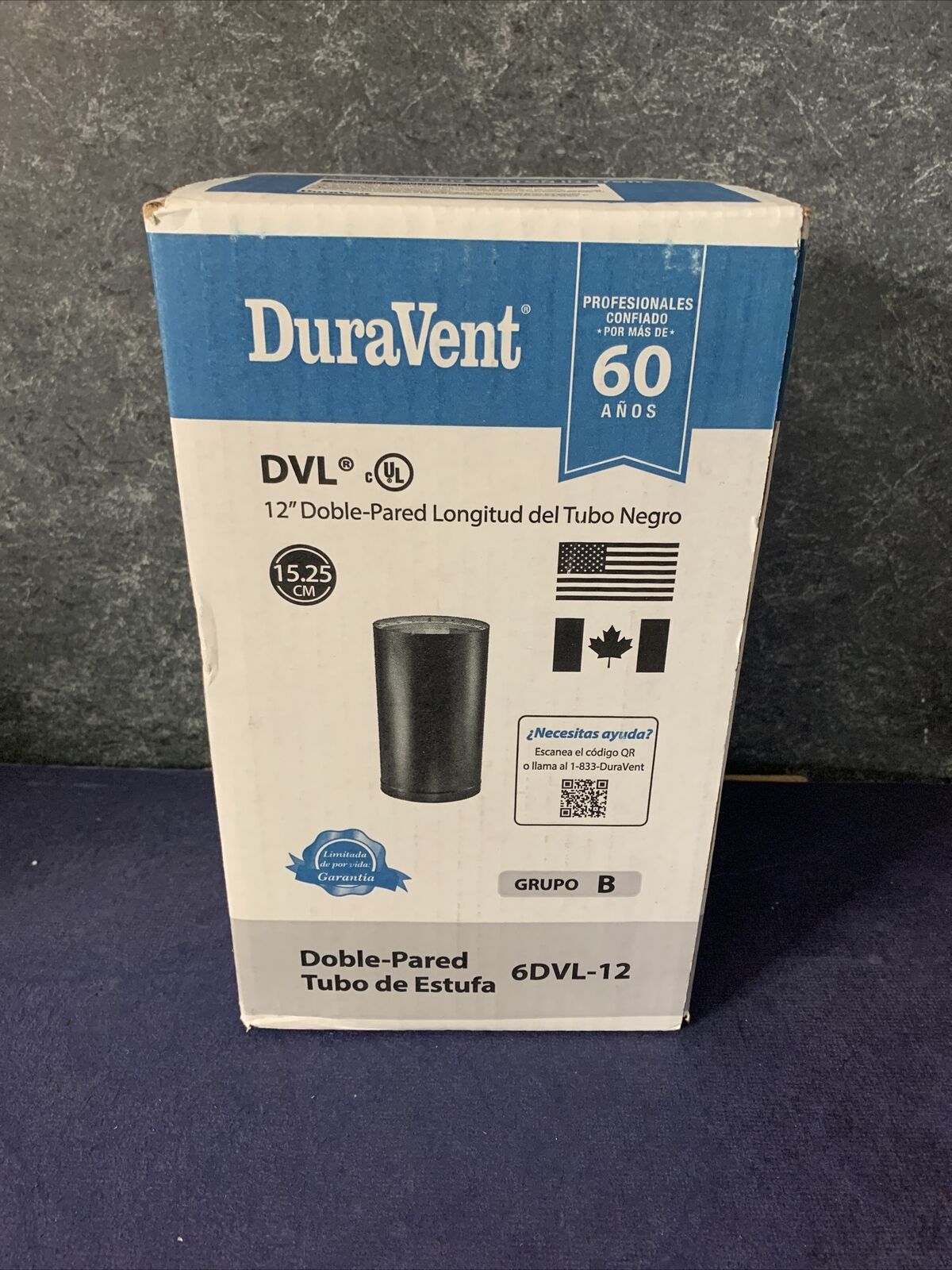 Duravent 6 In. D X 12 In. L Stainless Steel Double Wall Stove Pipe
