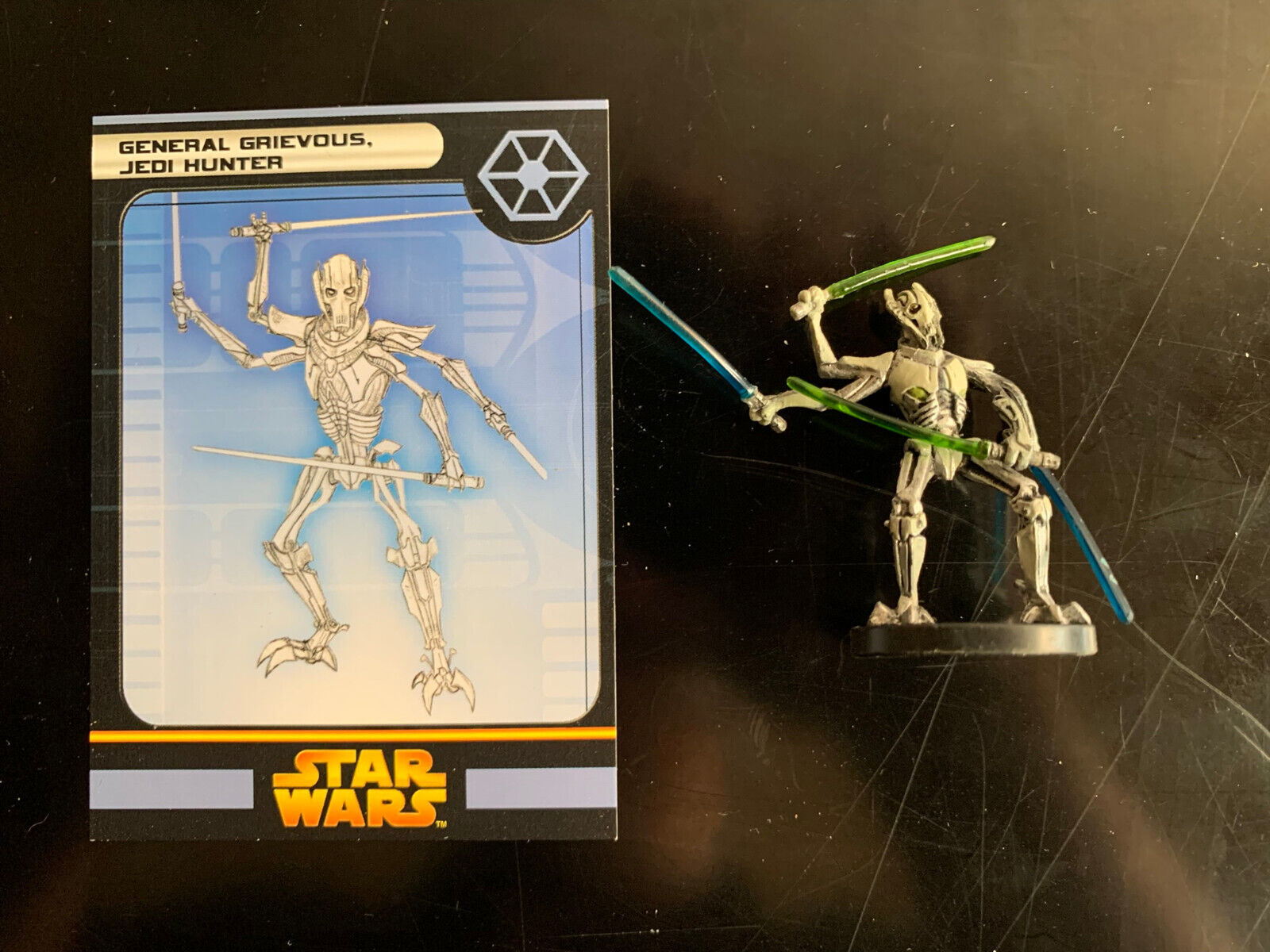 Star Wars Miniatures - General Grievous, Jedi Hunter W/card - Rots 31/60 - Vr