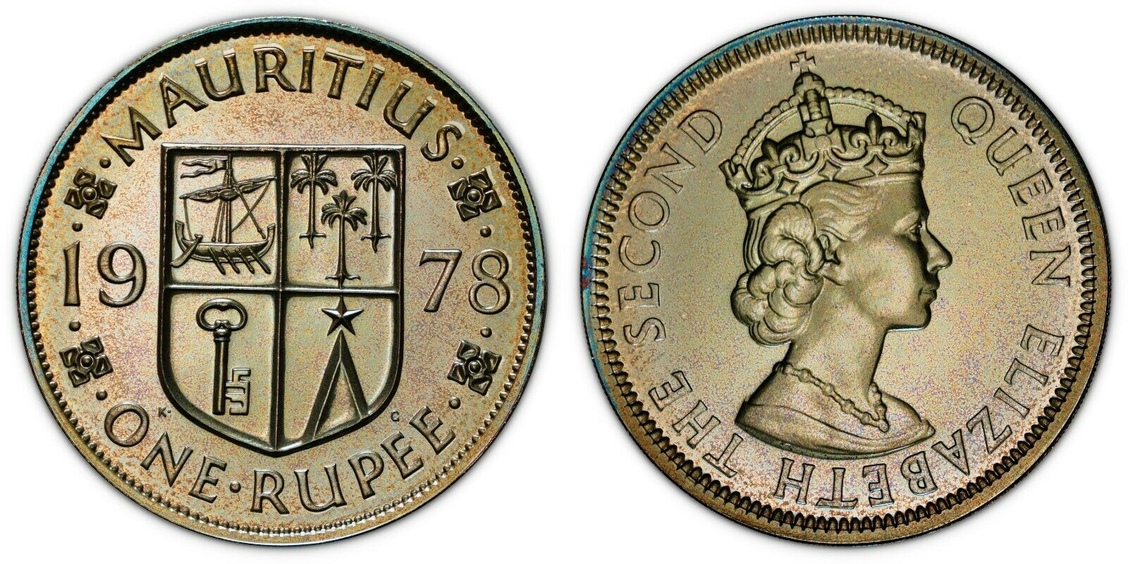 Mauritius Rupee 1978 (choice Proof) *light Original Mint Set Toning*