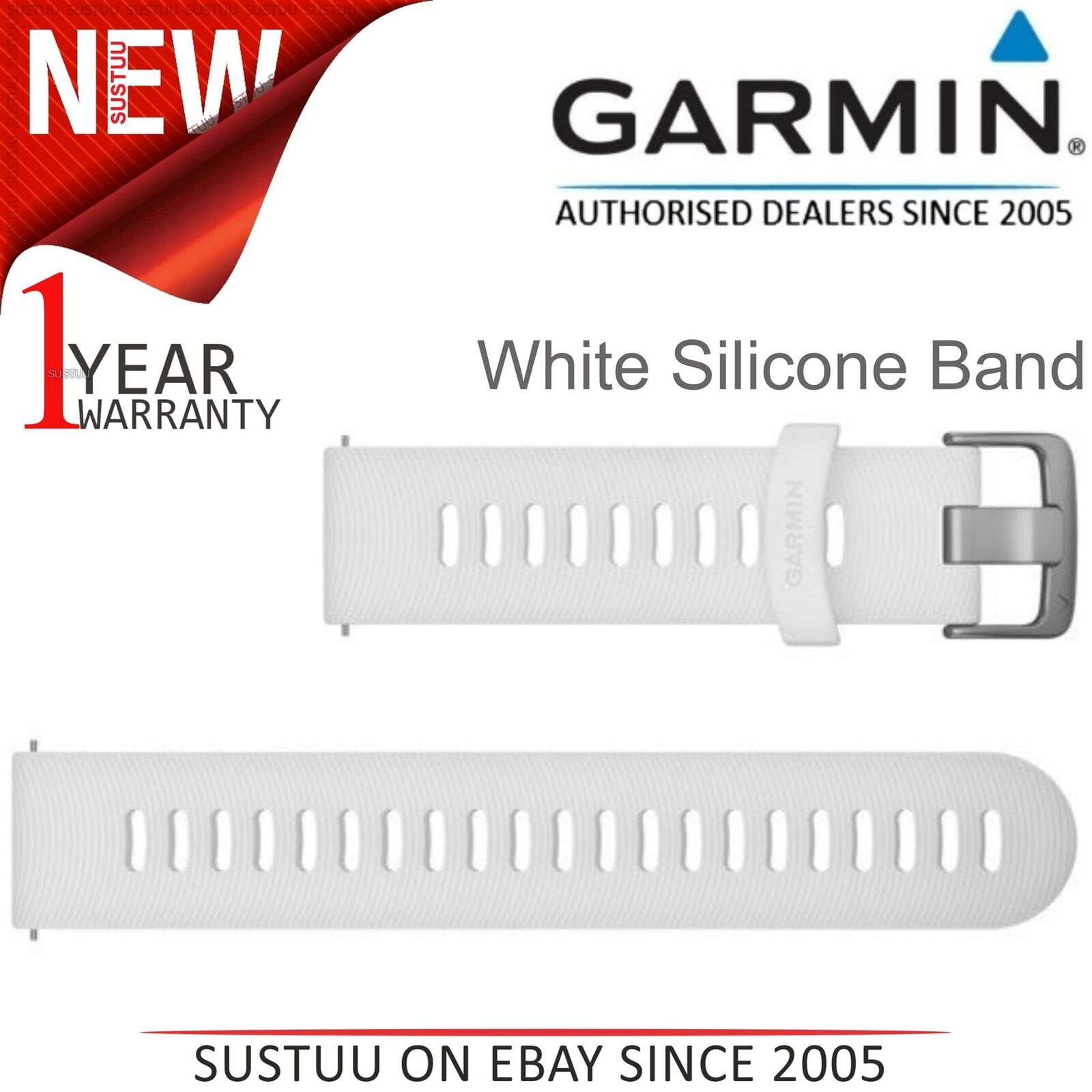 Garmin Quick Release 20mm Wrist Watch Strap Band│for Vivo Active 3/3 Music│white