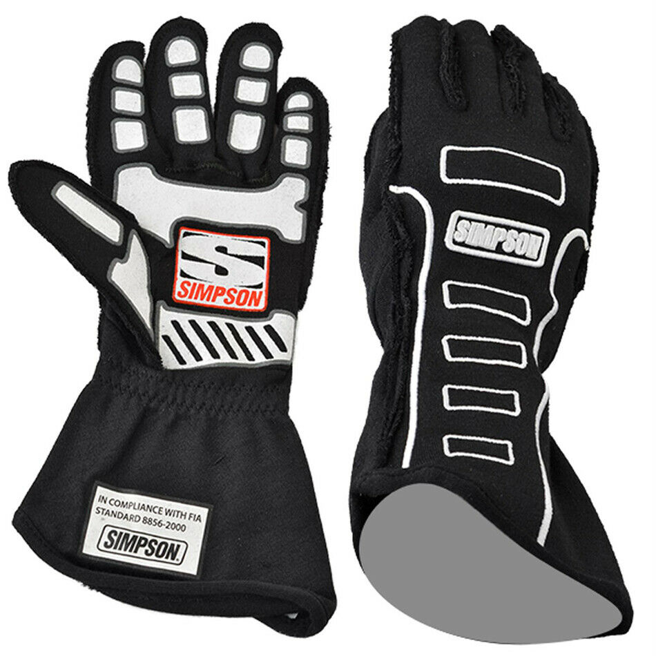 Simpson Safety 21300xk-o (pair) Gloves Competitor Black Driving Sfi 3.3/5