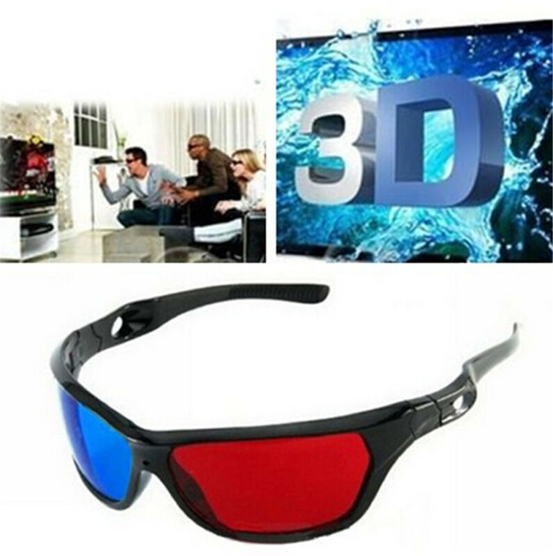 New 3d Glasses Red Blue Black Frame For Dimensional Anaglyph Tv Movie Dvd Game