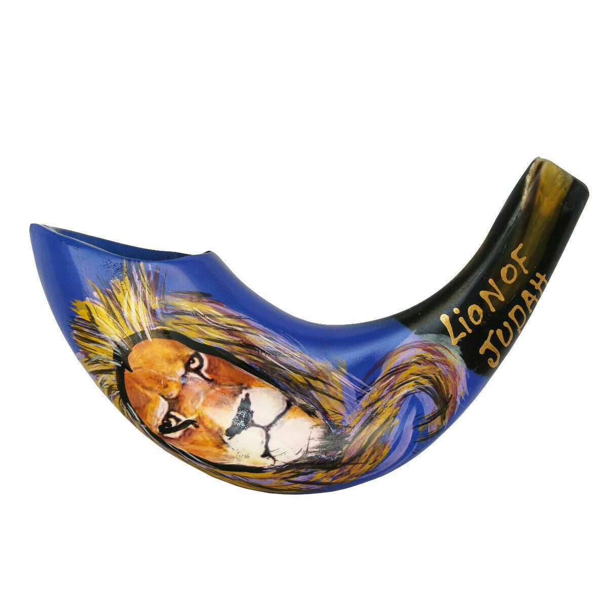 Israel Ram Horn Kosher Shofar 12-14 Inch With Lion Of Judah Hand Painting Art