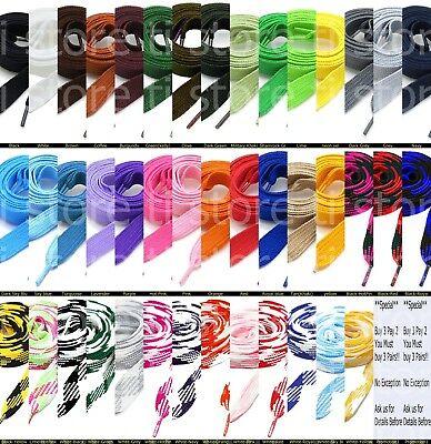 Fat Shoelaces Thick Flat 3/4" Wide Shoelaces Solid Color For All Shoe Types