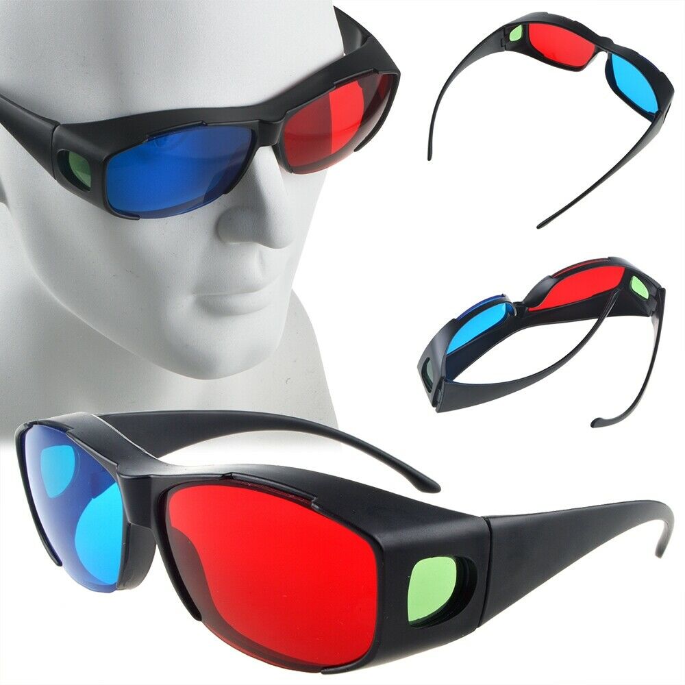 Red Blue 3d Glasses Frame For Dimensional Anaglyph Movie Dvd Game