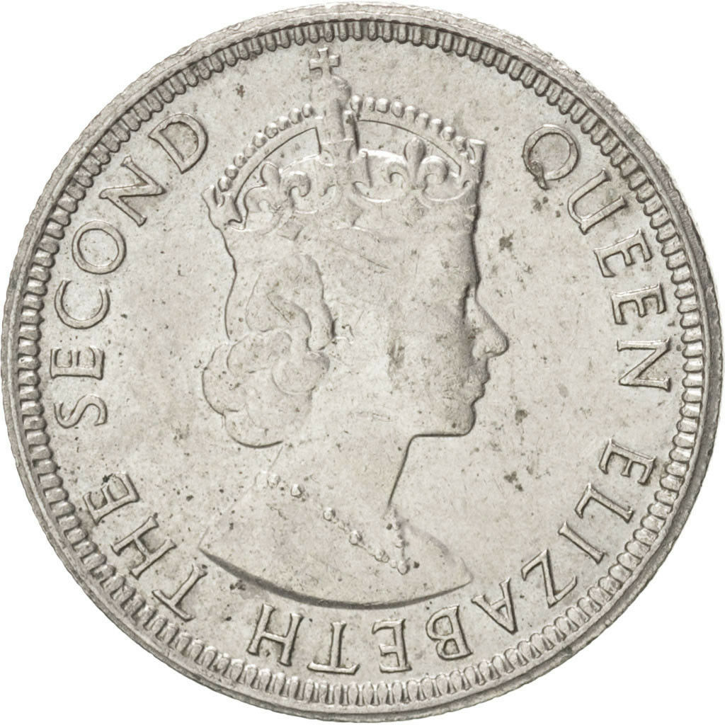 [#46479] Mauritius, 1/4 Rupee, 1975, Km #36, Au(55-58), Copper-nickel, 19