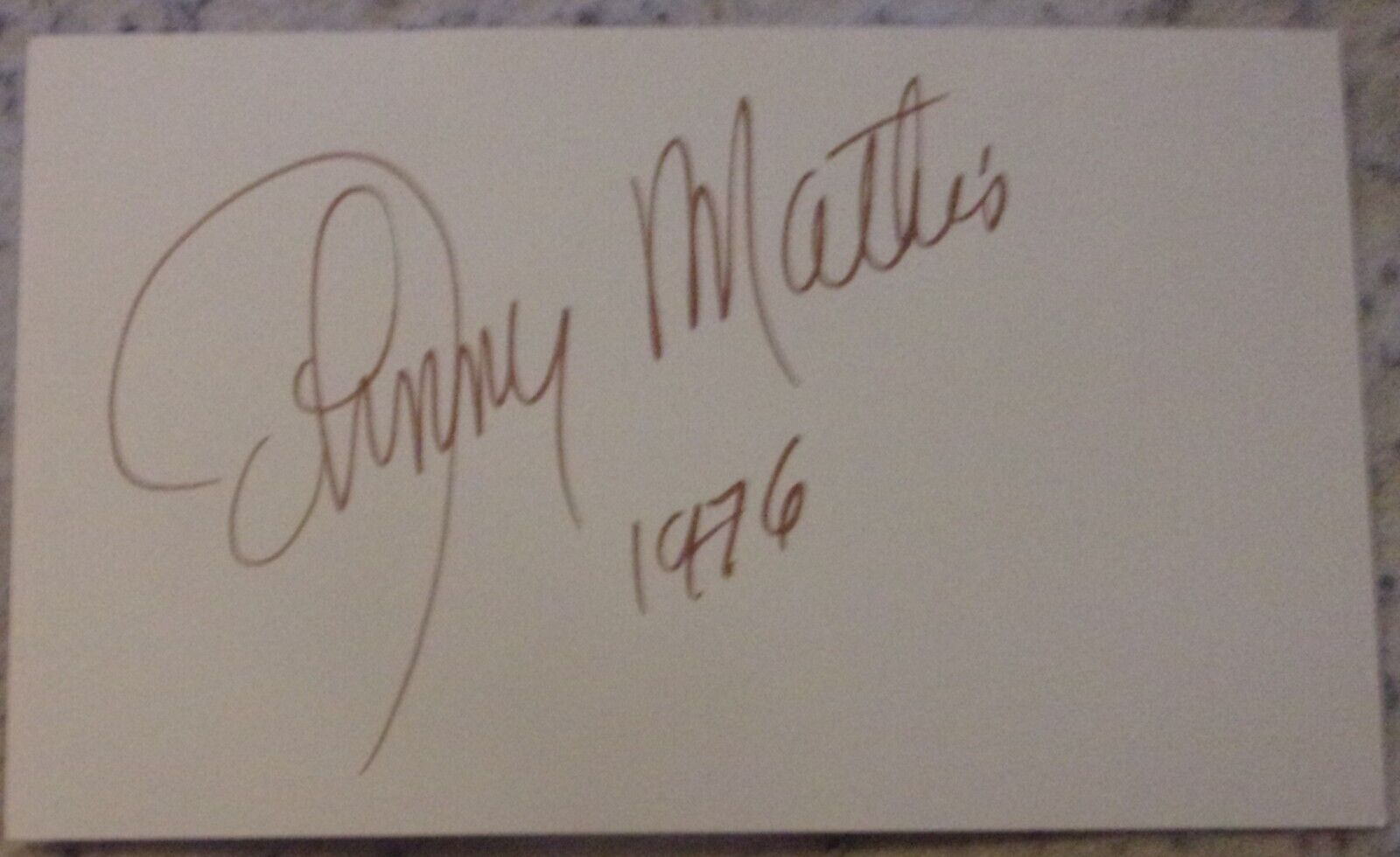 Johnny Mathis Singer Signed Vintage Index Card