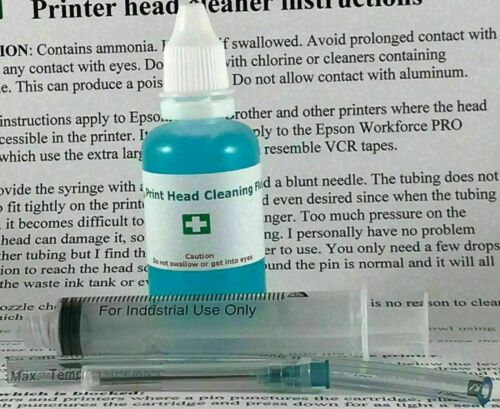 Unblock Epson Print Head Nozzles Printer Printhead Cleaning Kit Cleaner Flush