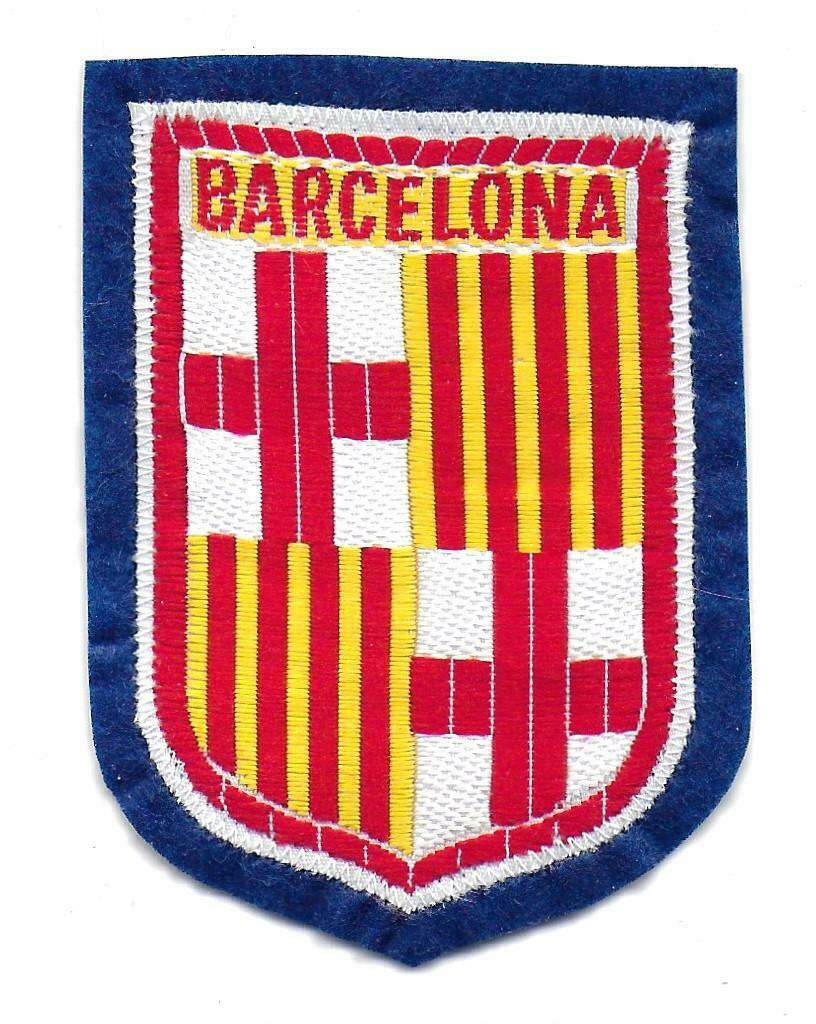 Barcelona Spain Espana Vintage Embroidered Travel Souvenir Patch Catalonia