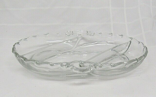 Fostoria Century Clear Glass 11" Oval Divided Dish