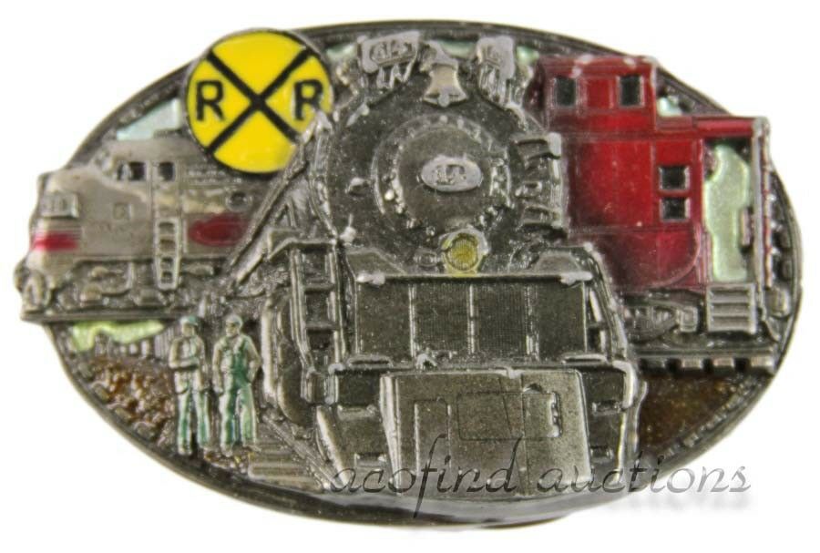 Vintage 1986 C+j Railroad Train Engine Locomotive Belt Buckle