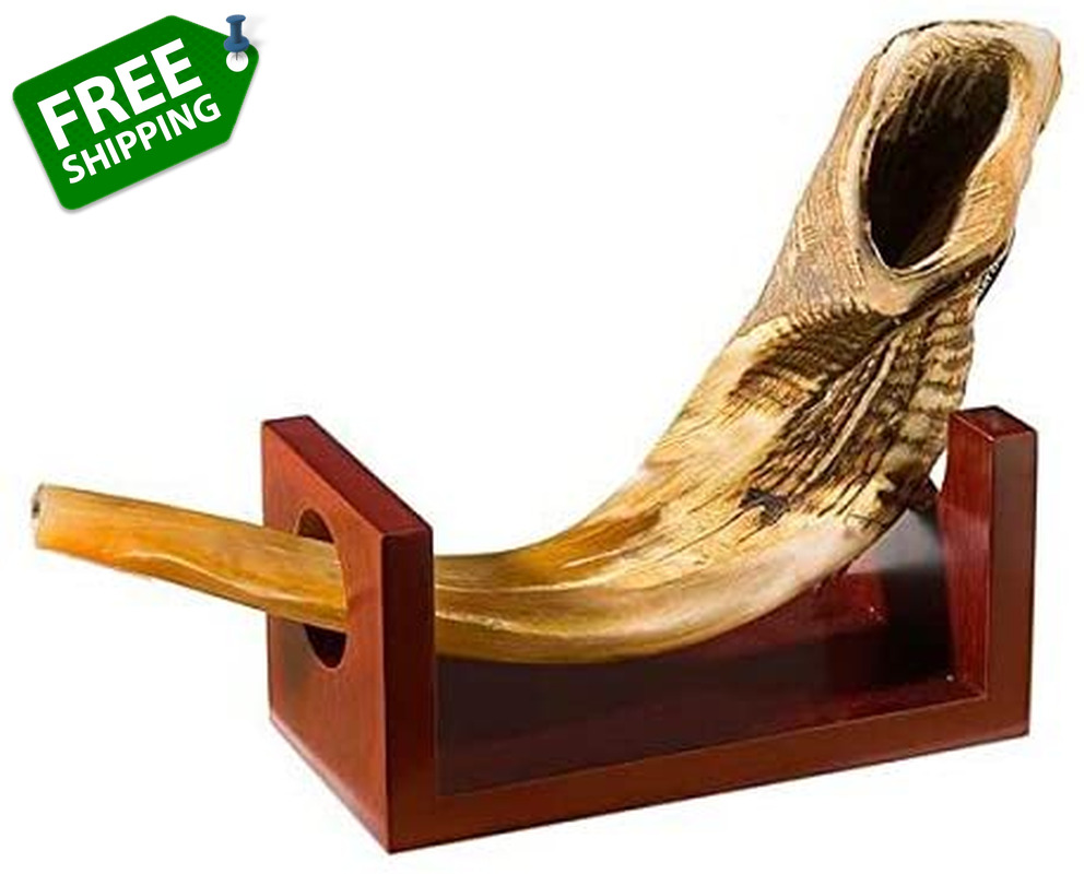 Shofar Holder-wood For Size B& Up Ram Horns
