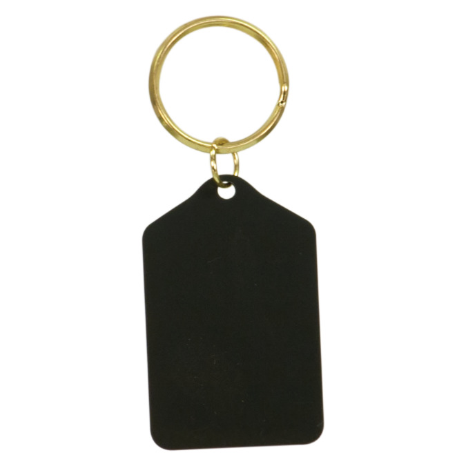 Personalized Tablet Brass Keychain, Black
