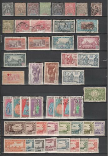 Senegal 1892 - 1966 Page Of Mh / Mnh / Used / No Gum Cv $80
