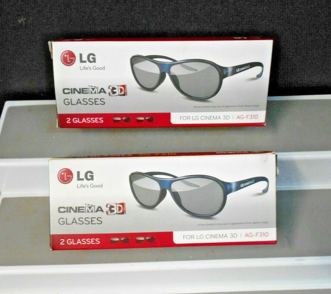Lg Cinema 3d Hdtv Active Glasses Ag-f310  4 Pair Black  New