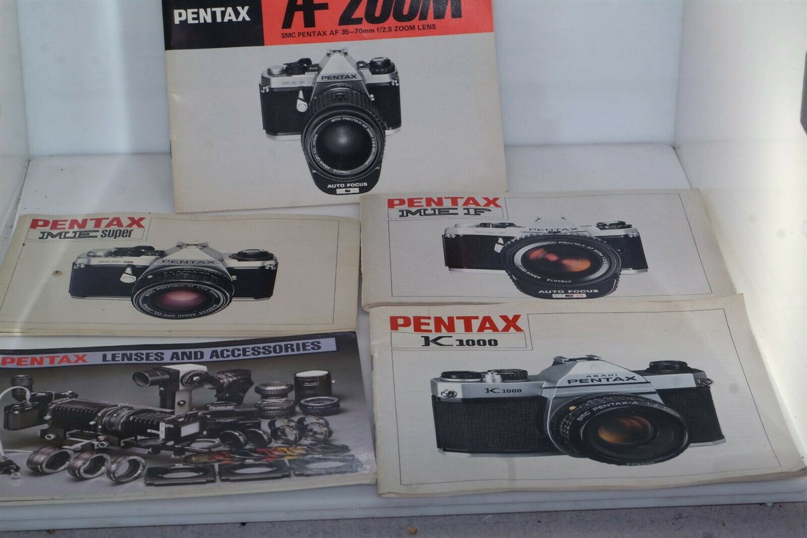 5pc Pentax Camera Manual Lot Me Super F Af Zoom K1000 Lenses