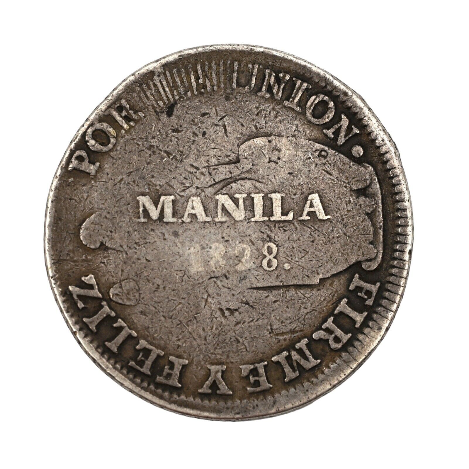 1828 Manila 8 Reales Ferdinand Vii 90% Silver Coin World Collector Coin Colonial