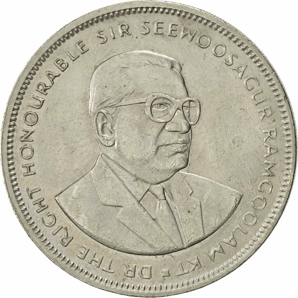 [#418521] Mauritius, 5 Rupees, 1992, Au(55-58), Copper-nickel, Km:56