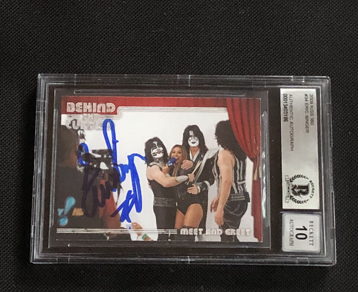 Eric Singer 2009 Kiss 360 Signed Autographed Card Bas Authentic Gem Mint 10