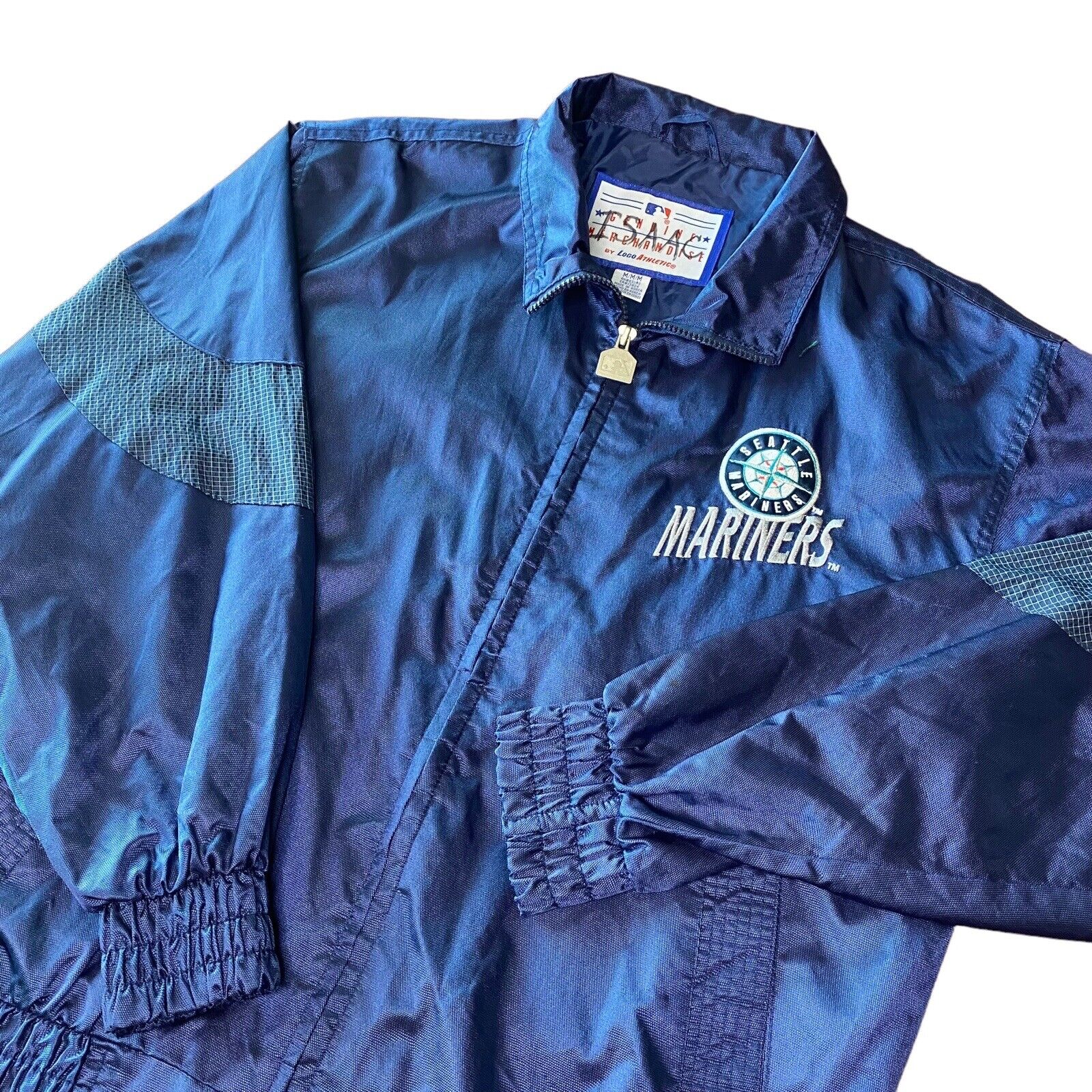Vintage Seattle Mariners Jacker Size Medium Logo Athletic Windbreaker Zip Up 90s