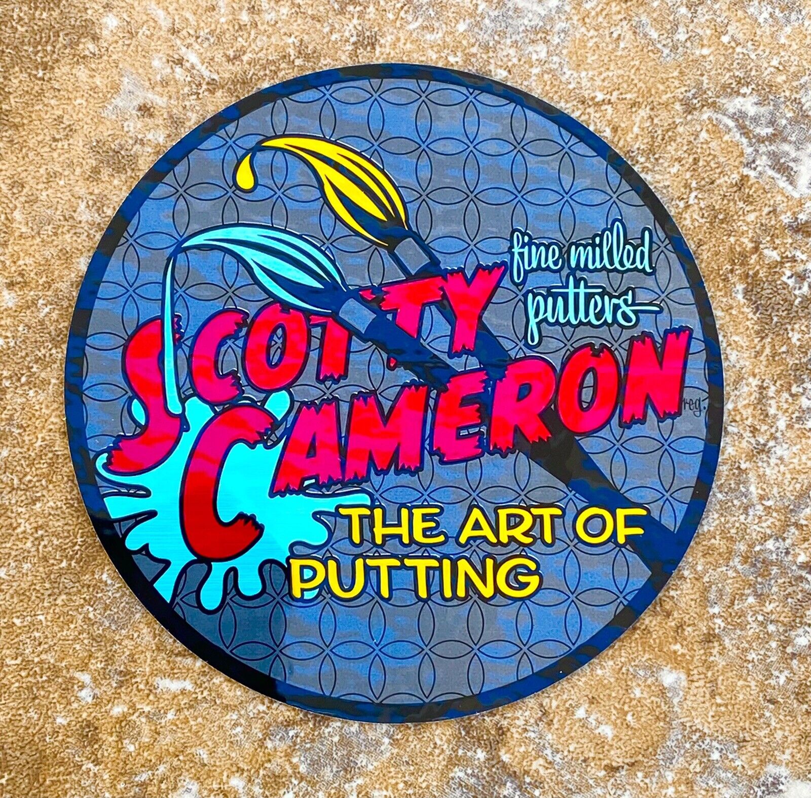 Scotty Cameron Gallery 🎨 Exclusive “geo Lux” Aop  Paint Brush 3" Myler Sticker
