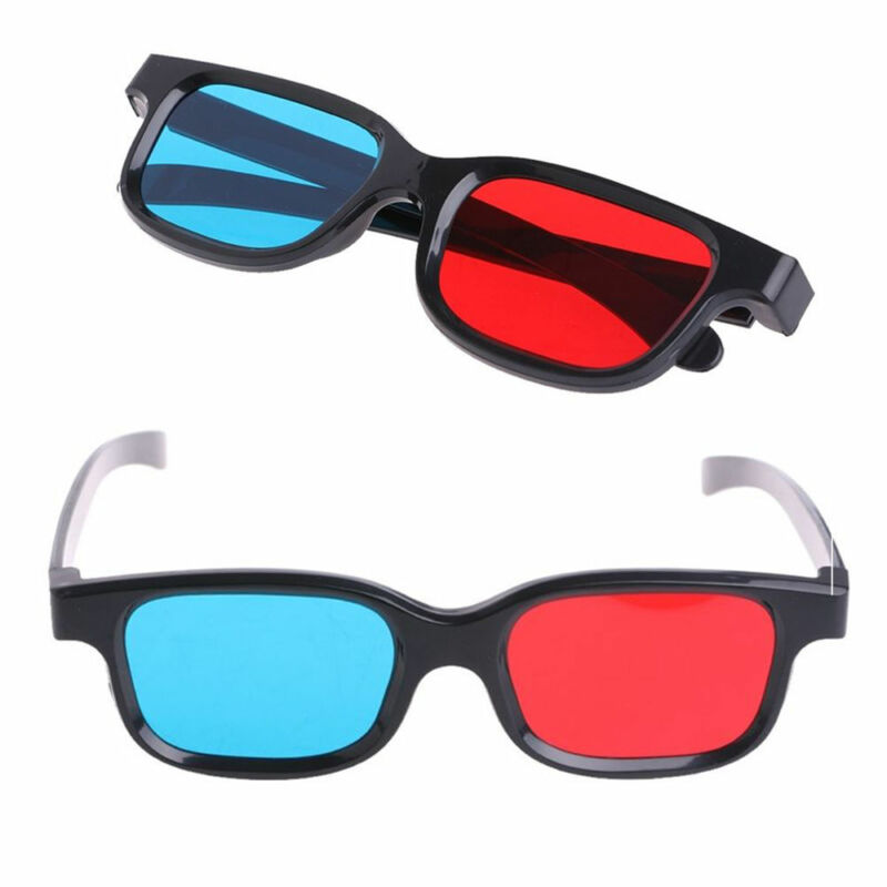 5pcs Black Frame Red Blue 3d Glasses For Dimensional Anaglyph Movie Game Dvd
