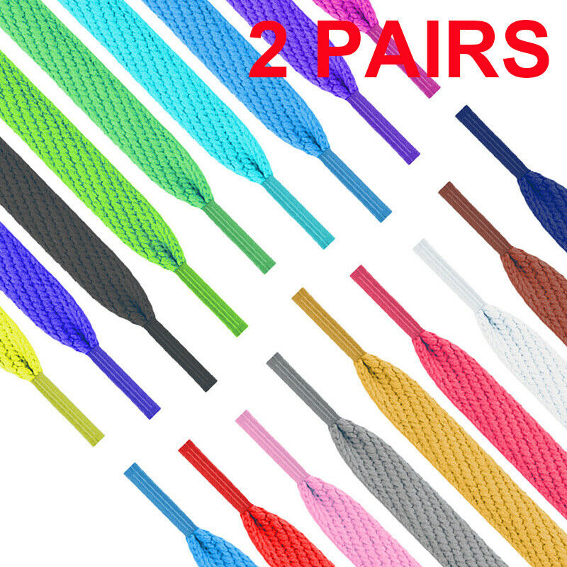 Shoelaces Colorful Coloured Flat Round Bootlace Sneaker Shoe Laces Shoe Strings