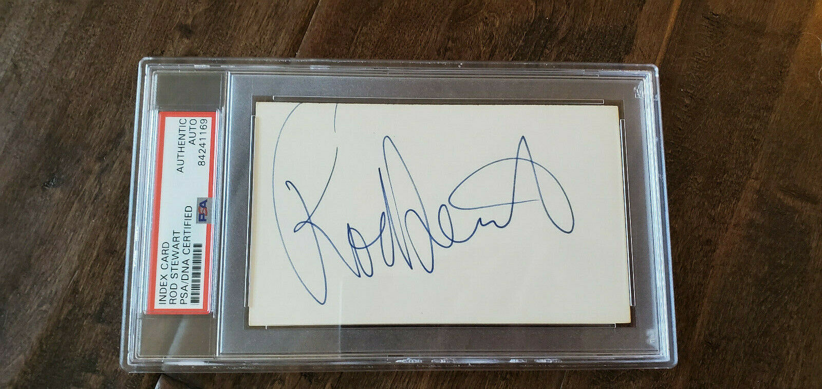 Rod Stewart Signed Auto 3x5 Index Card Faces Rock & Roll Hall Of Fame Psa Dna